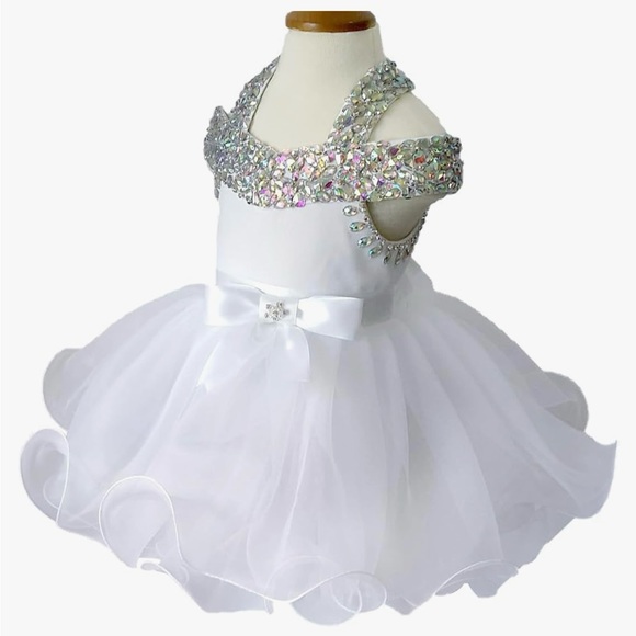 Jennifer Wu Baby Girl Pageant Dress with matching hairbow - Picture 3 of 6